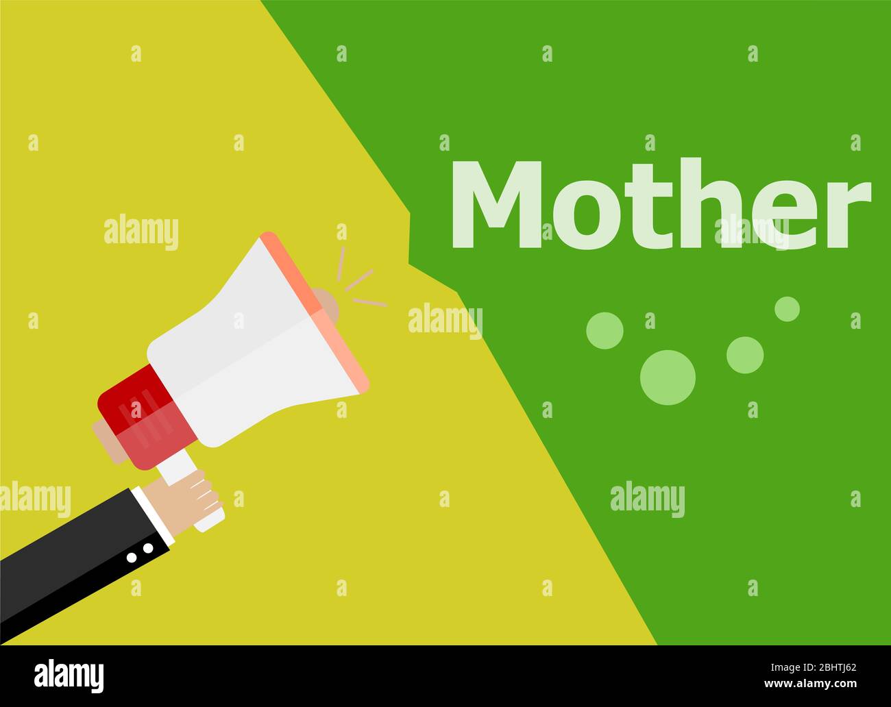 mother. Hand holding a megaphone. flat style Stock Photo Alamy