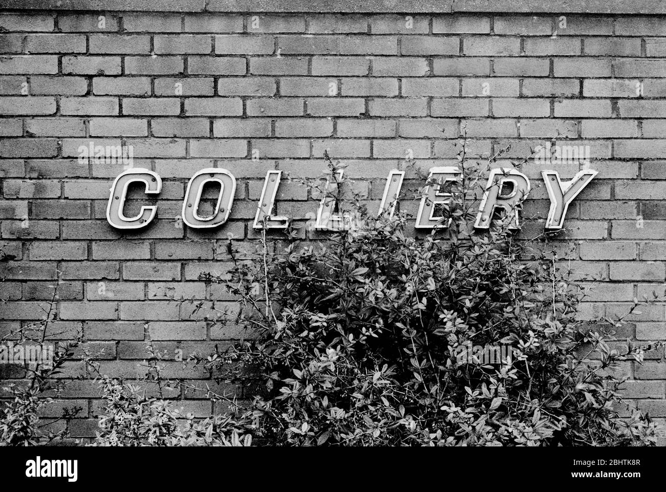 Colliery sign at Trentham Colliery, UK Stock Photo