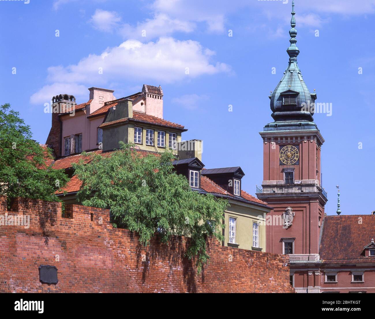 Royal Castle clock tower, Castle Square (Plac Zamkowy), Old Town, Warsaw (Warszawa), Republic of Poland Stock Photo