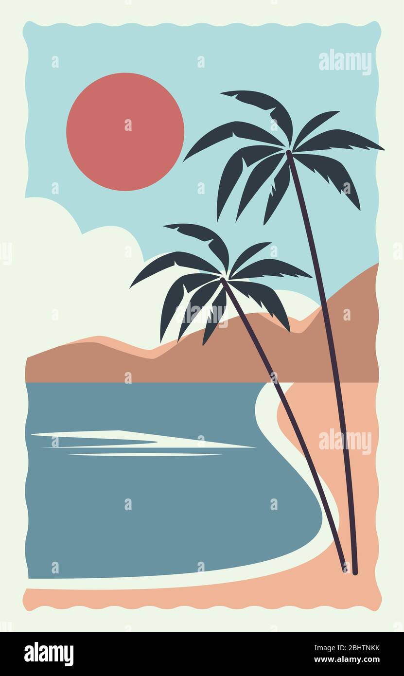 Sea scape view Stock Vector Images - Alamy