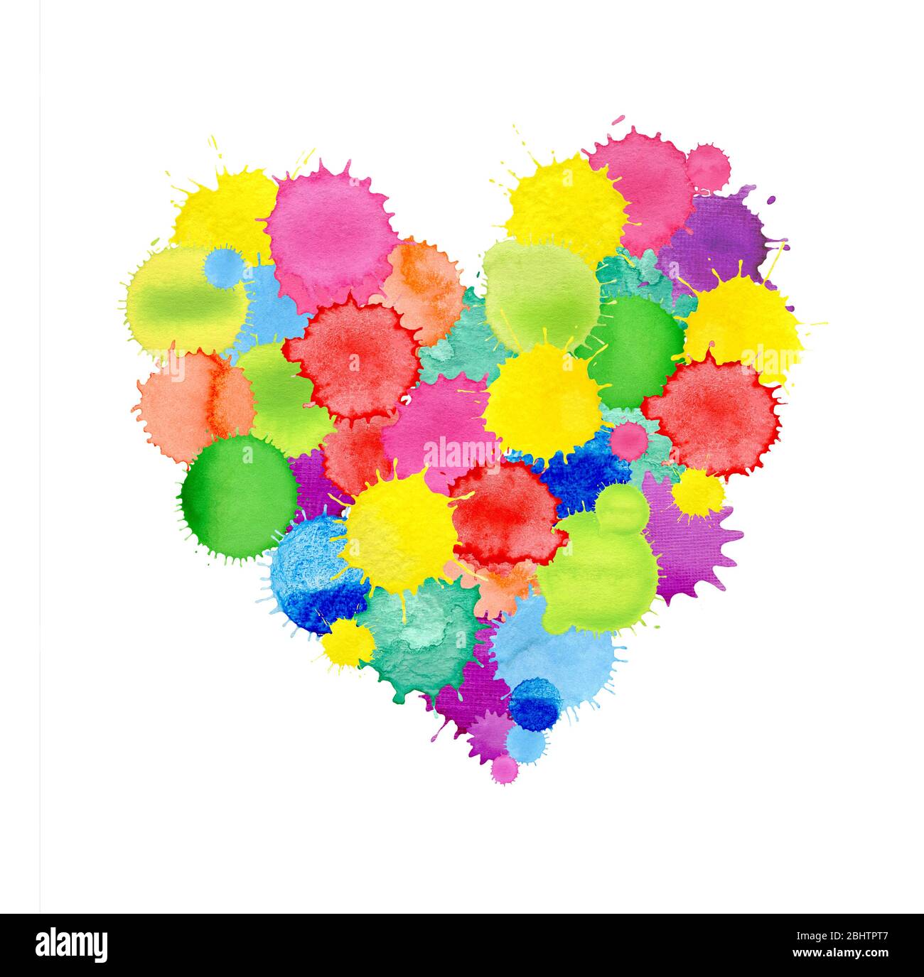 Watercolor splash heart illustration. Heart watercolor drawing Stock Photo Alamy