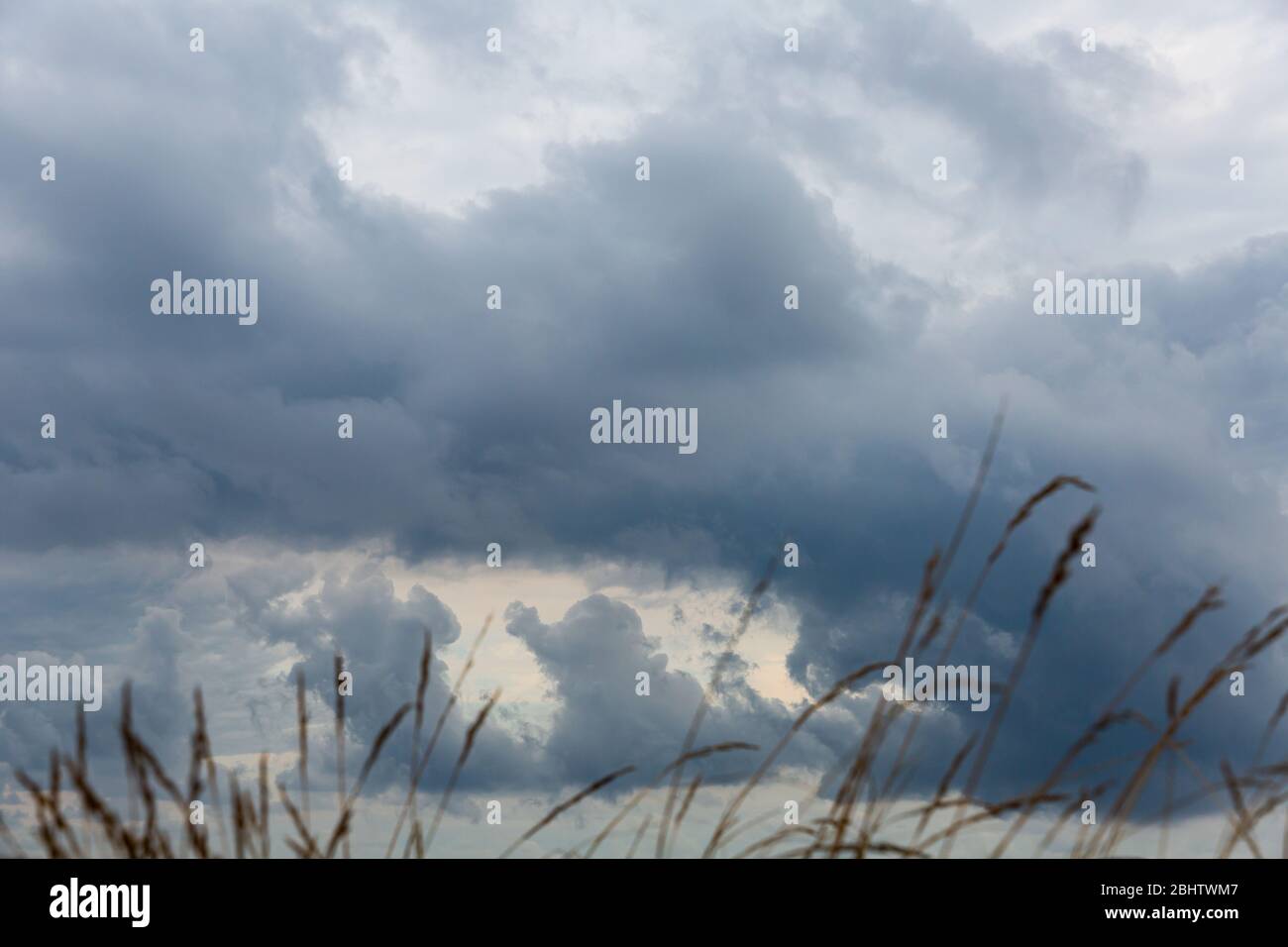 Image of dramatic dark cloudy sky over sea, natural photo background ...