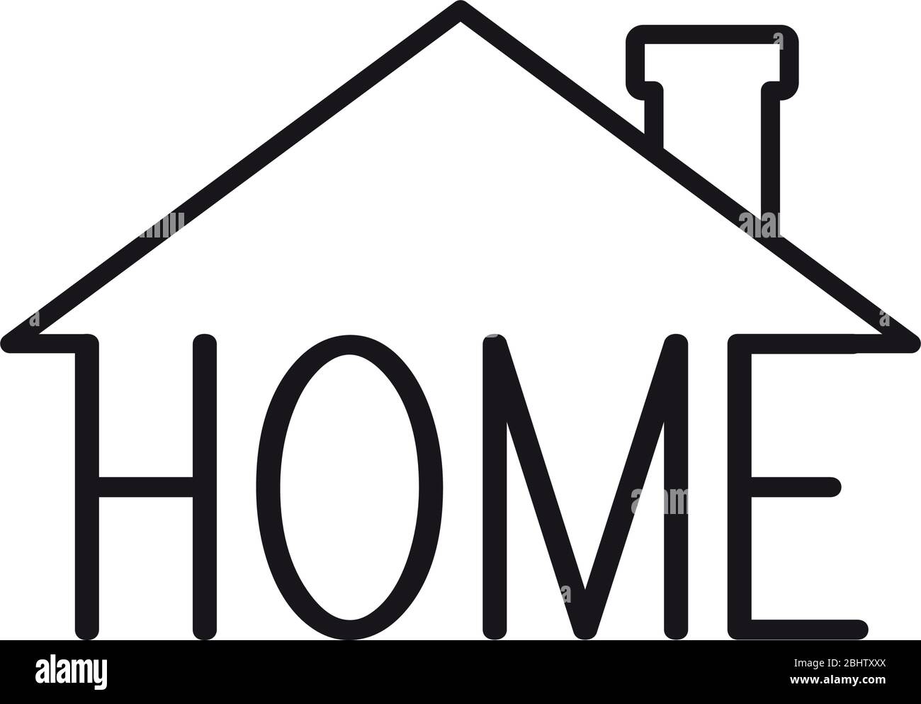 stay home concept, home design with house roof icon over white ...