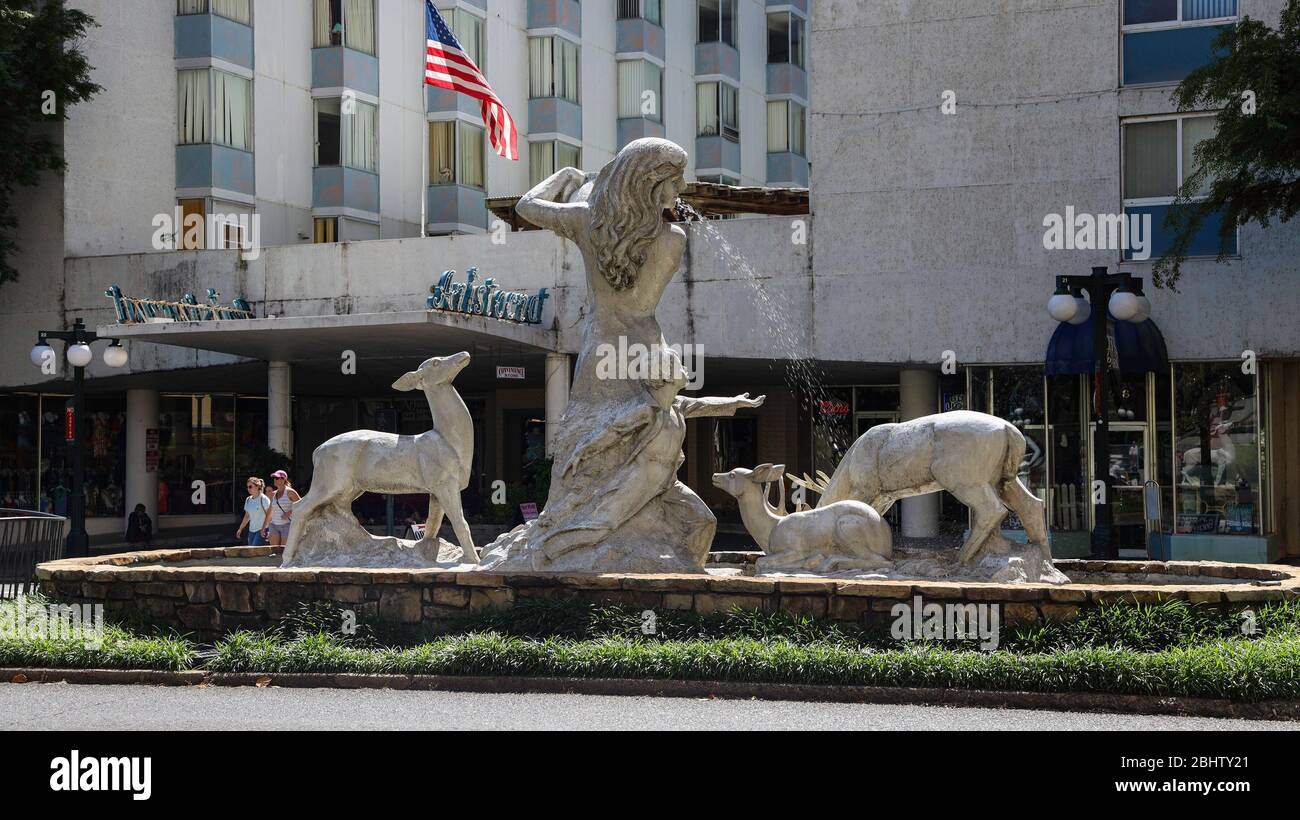 Mother Nature Fountain in front of The Aristocrat Manor Apartments at