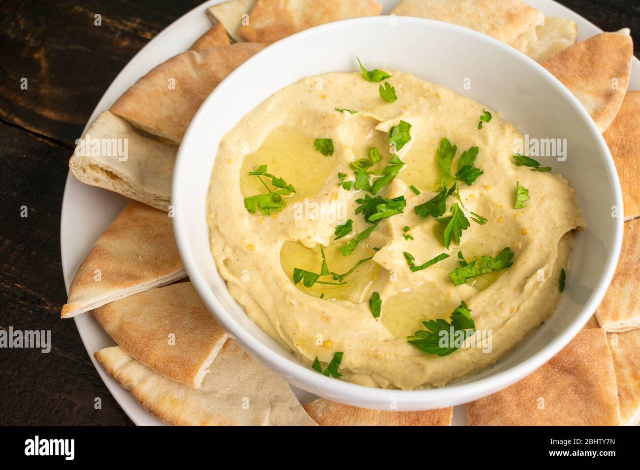 Baba Ganoush with Pita Bread Eggplant dip made with garlic and tahini
