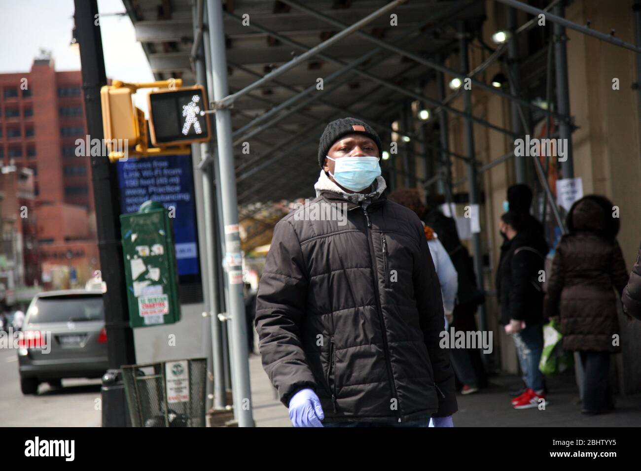 COVID19 Wearing Face Coverings / Masks While In Public, New York, NY, USA Stock Photo Alamy