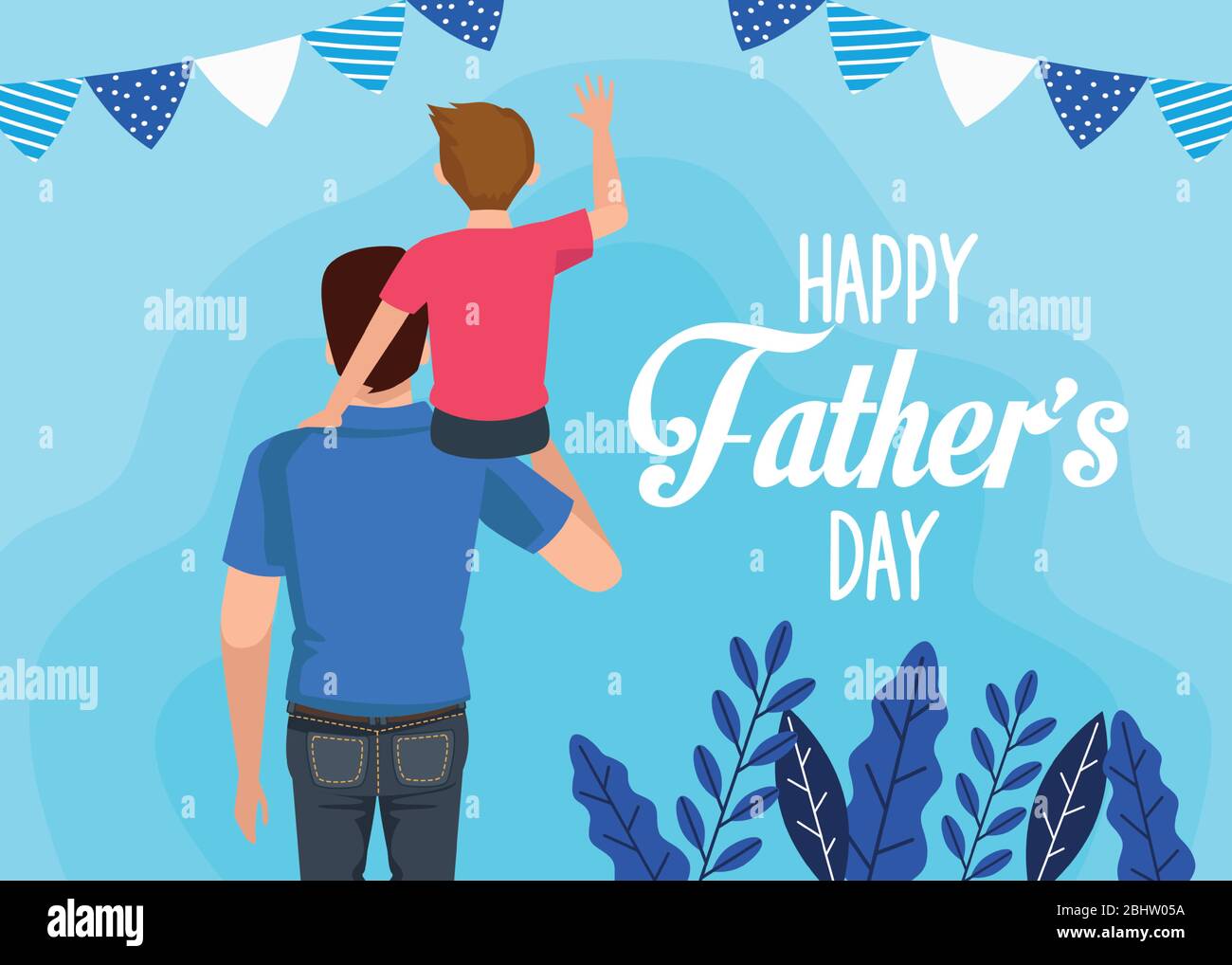 fathers day card with dad carrying son characters Stock Vector Image & Art  - Alamy