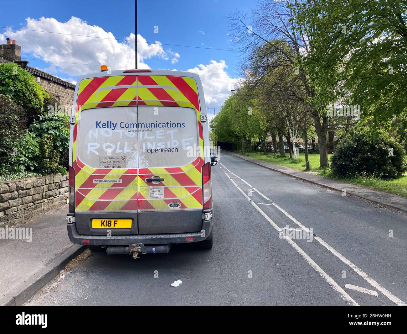 Graffiti in the dirt on the back of a van states 'no toilet roll inside'  reflecting the loo roll panic buying during the start of the COVID19  pandemic Stock Photo - Alamy