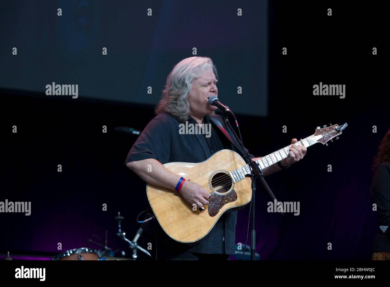 Houston, Texas USA, August 6, 2011: Country singer Ricky Skaggs performs at The Response, a day-long 'call to prayer for a nation in crisis' that attracted over 30,000 worshippers to hear prayers, gospel music and conservative evangelic speakers at Reliant Stadium.  ©Bob Daemmrich Stock Photo