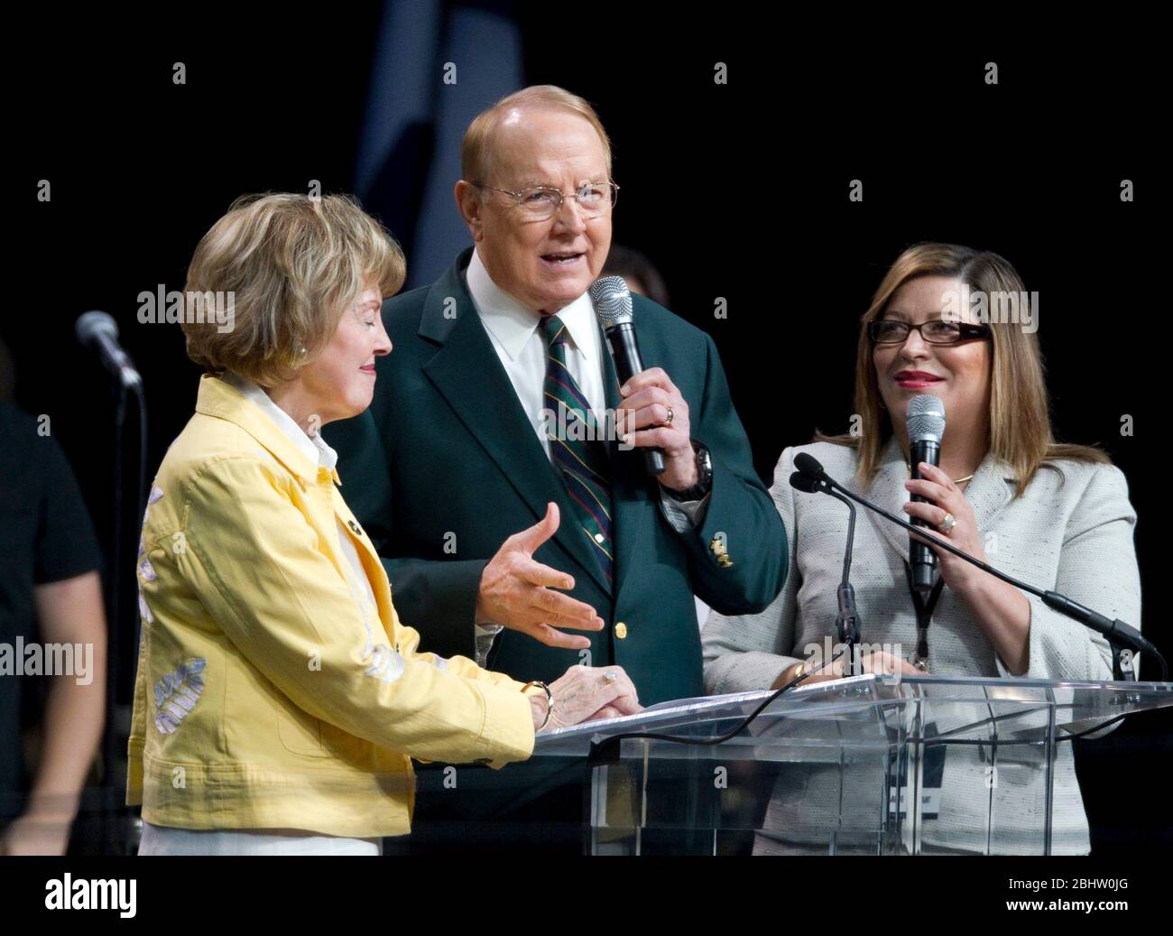 Houston , Texas - August 6, 2011 - Dr. James Dobson, founder of Focus on  the Family and now a radio talk show host, speaks and prays at The Response  a day-long "