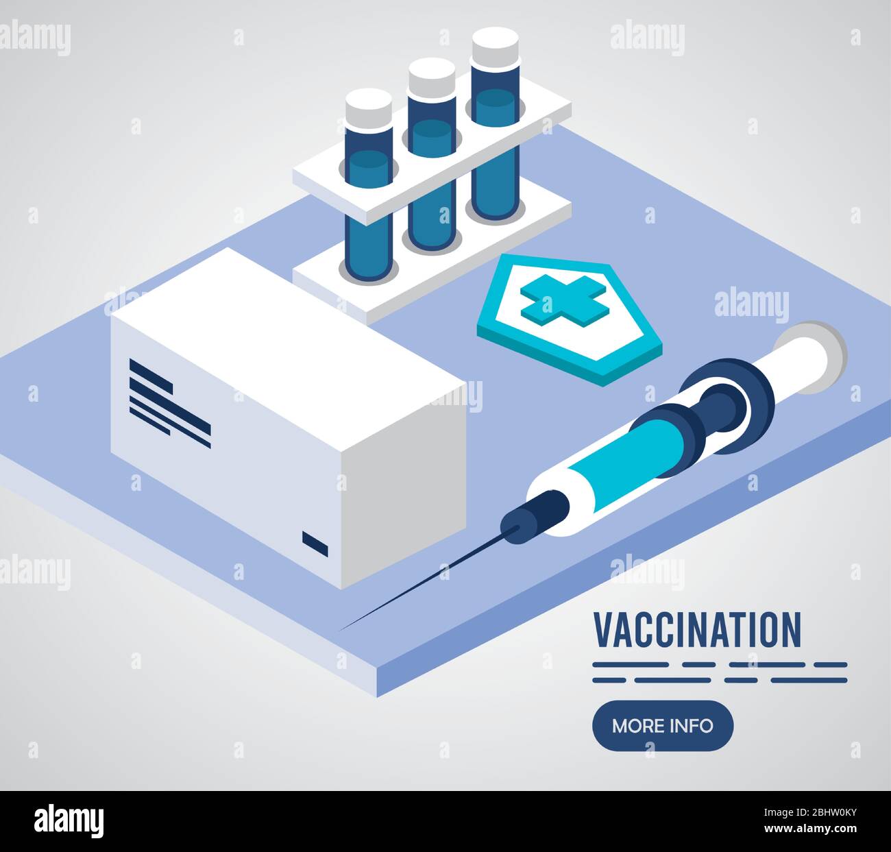 vaccination service with injection isometric icons Stock Vector Image ...