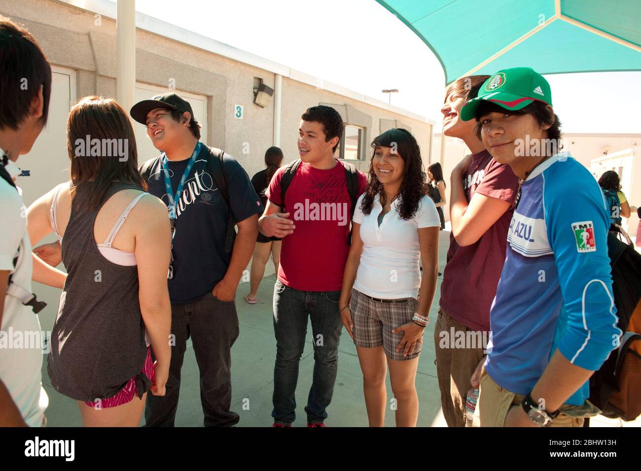 El Paso Texas USA May 2010 High School Students Hang Out In Outdoor el-paso-texas-usa-may-2010-high-school-students-hang-out-in-outdoor