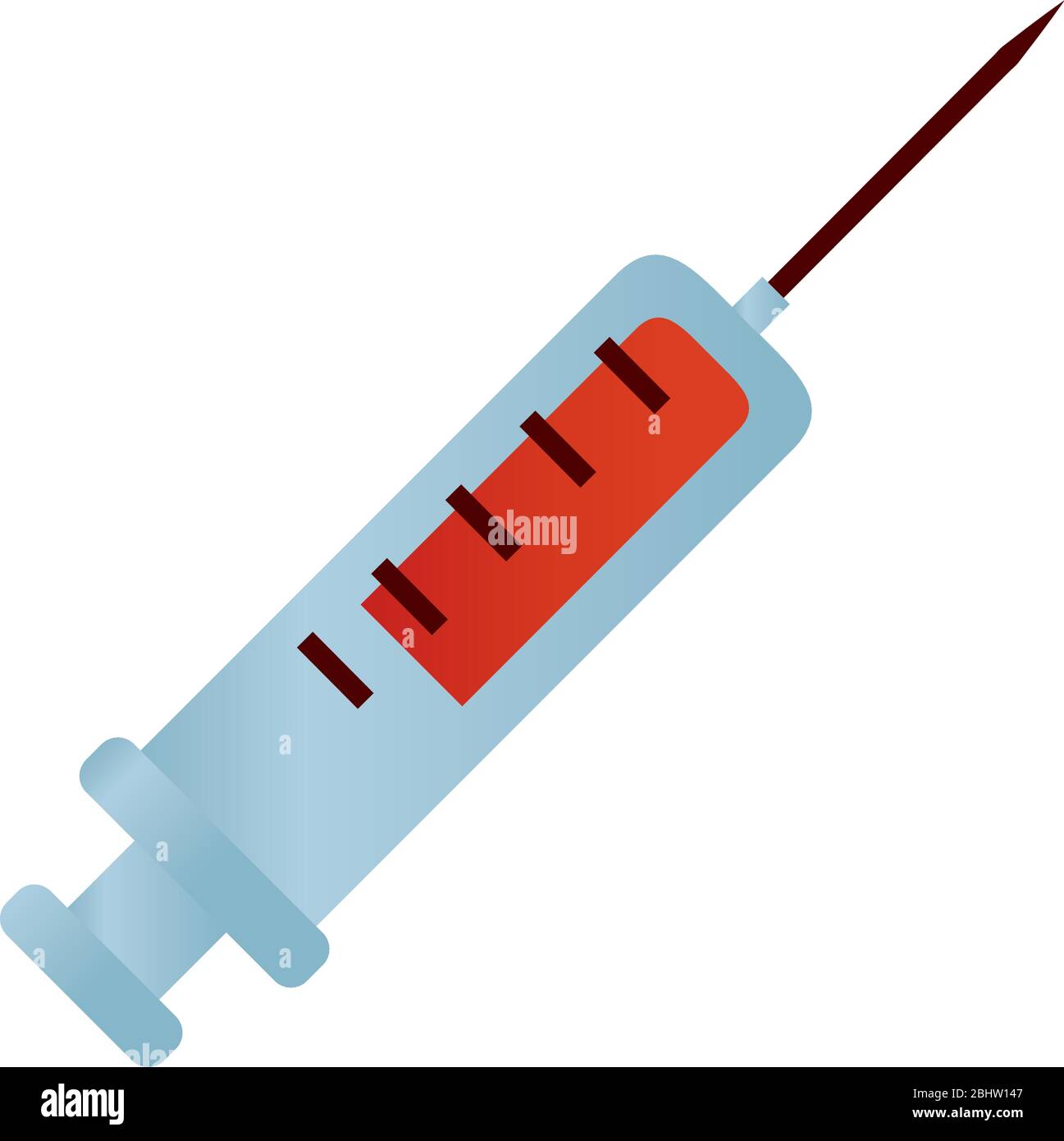 cartoon syringe with blood icon over white background, gradient style,  vector illustration Stock Vector Image & Art - Alamy