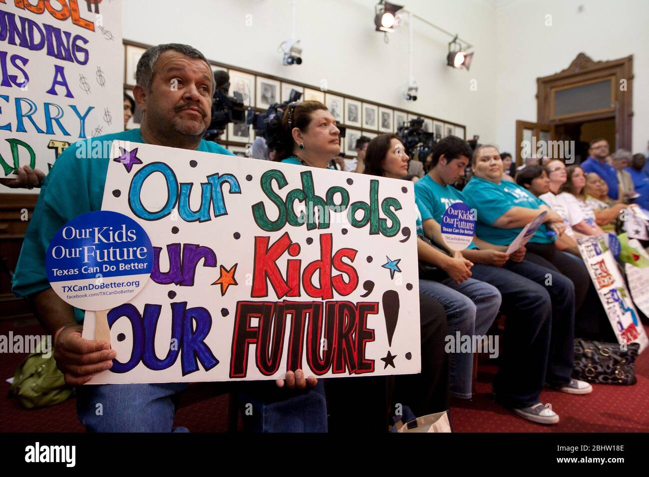Austin Texas USA, June 6 2011 Group of parents and teachers gather at