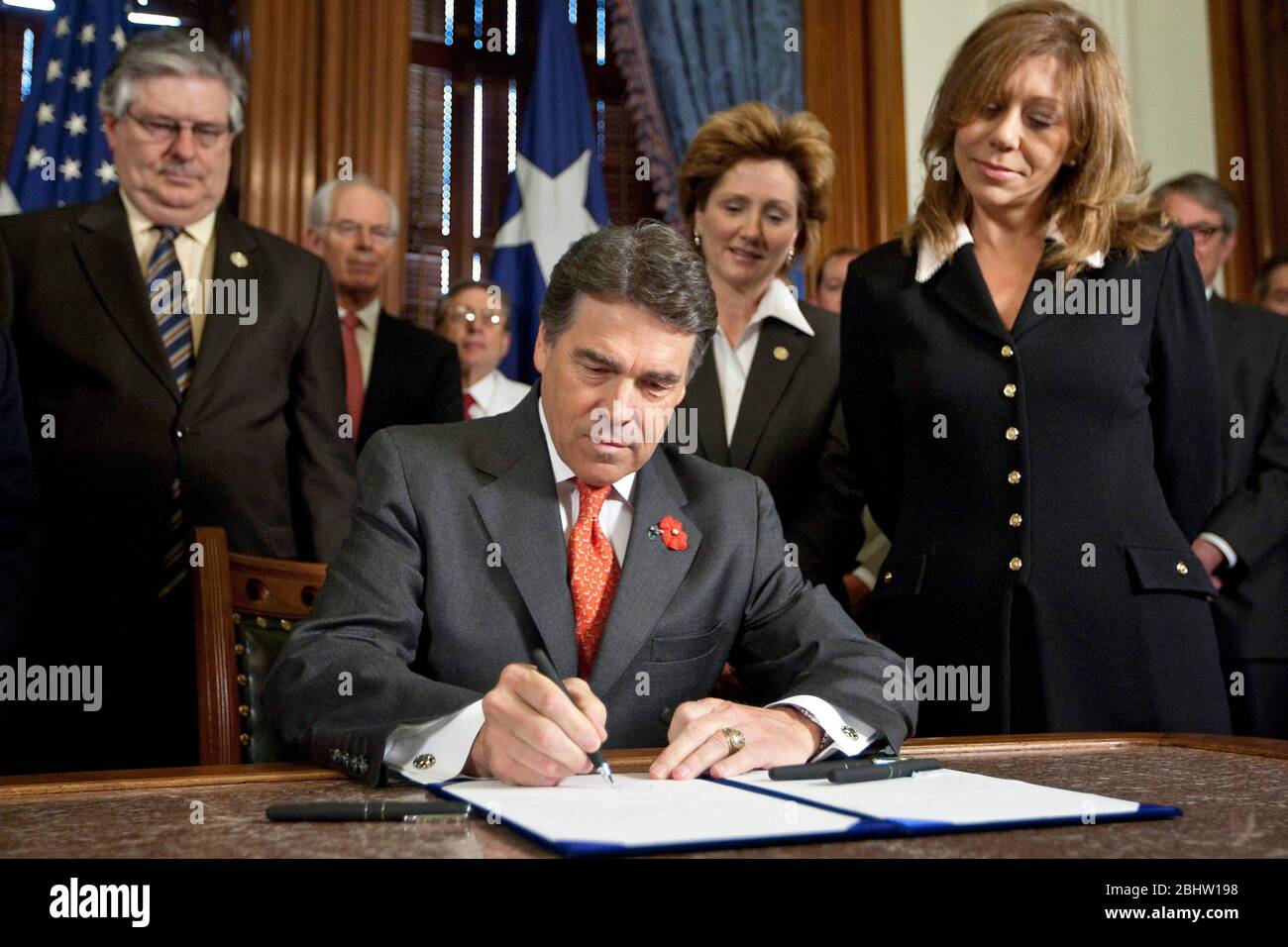 Austin, Texas USA, May 30, 2011: Texas Governor Rick Perry ceremonially signs HB 274, which brings lawsuit reform to Texas courts.  ©Marjorie Kamys Cotera/Daemmrich Photography Stock Photo