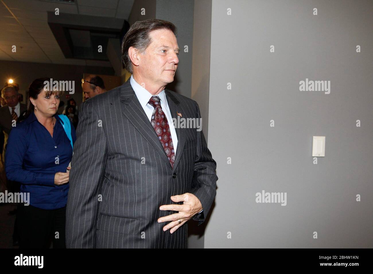 Austin Texas USA, November 24, 2010: Former U.S. Congressman and House Majority Leader Tom Delay leaves the Travis County Courthouse after a jury found him guilty of money laundering and conspiracy charges in connection with Texas campaign donations dating back to 2002. ©Bob Daemmrich Stock Photo