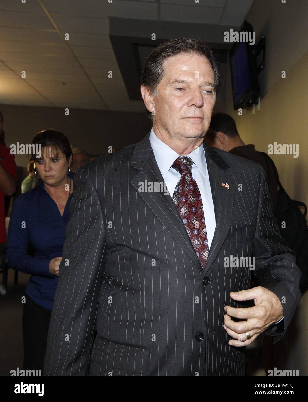 Austin Texas USA, November 24, 2010: Former U.S. Congressman and House Majority Leader Tom Delay leaves the Travis County Courthouse after a jury found him guilty of money laundering and conspiracy charges in connection with Texas campaign donations dating back to 2002. ©Bob Daemmrich Stock Photo