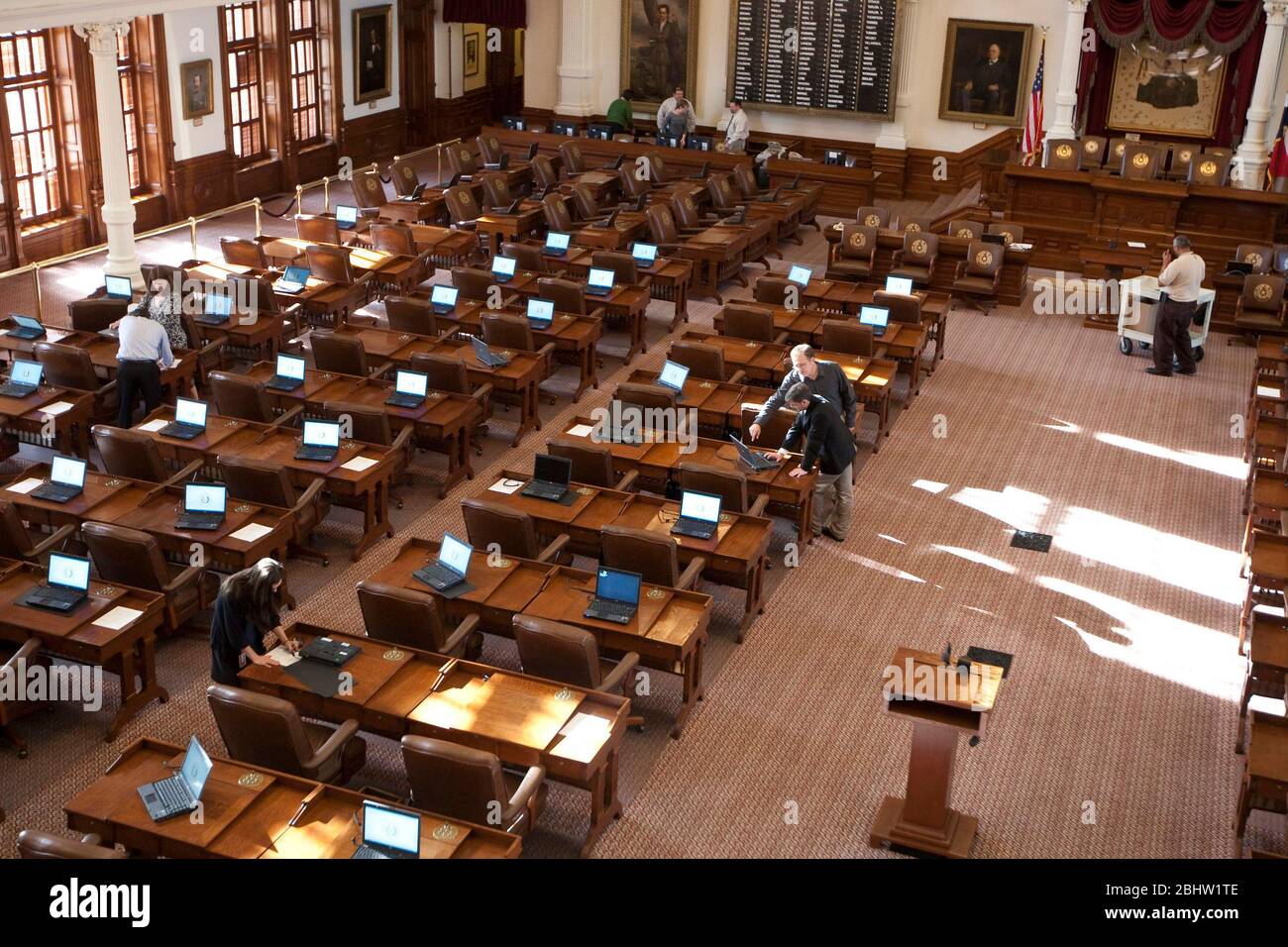 Austin Texas USA, January 6th, 2011 Texas Capitol staffers take