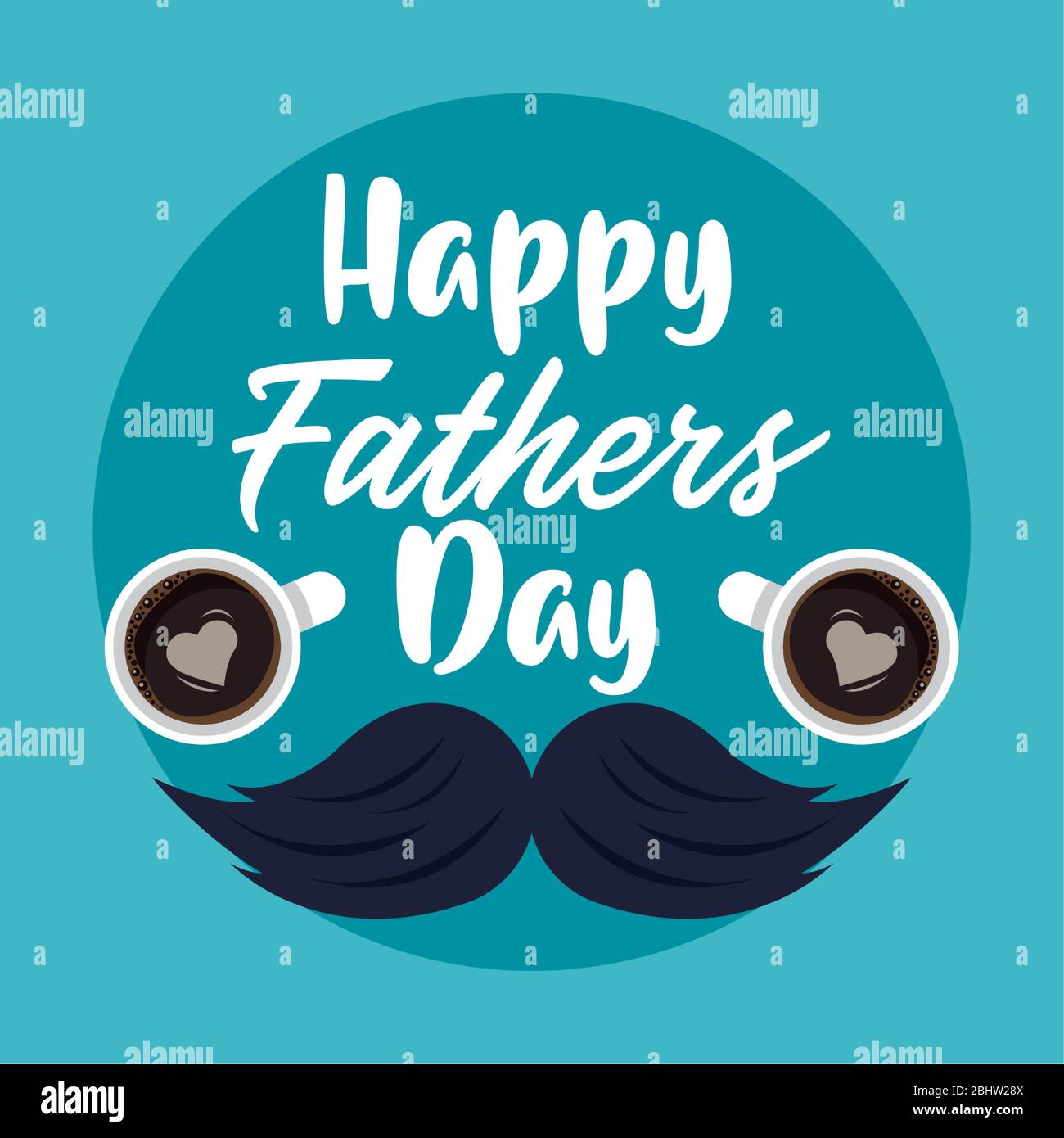 happy fathers day card with mustache Stock Vector Image & Art - Alamy