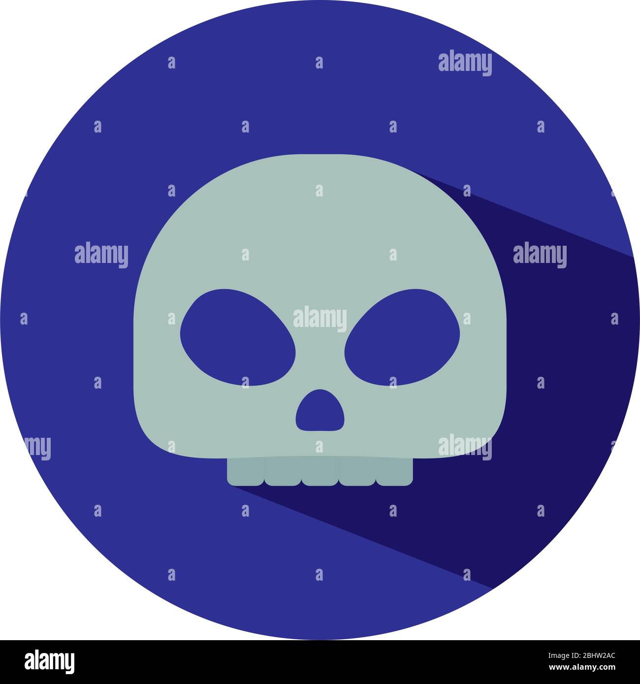 skull emoji icon over white background, block style, vector illustration Stock Vector Image