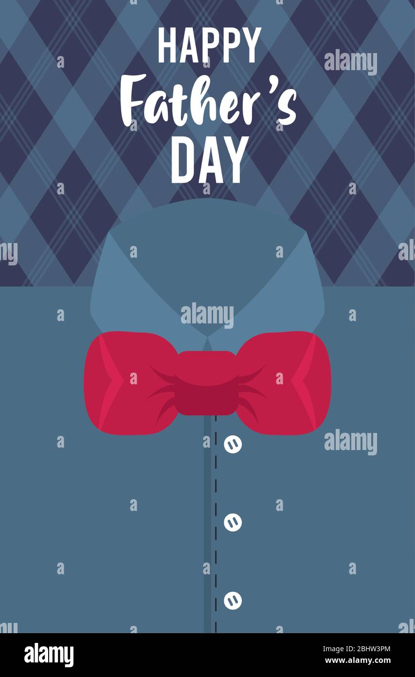 happy fathers day card with male shirt and bowtie Stock Vector Image ...