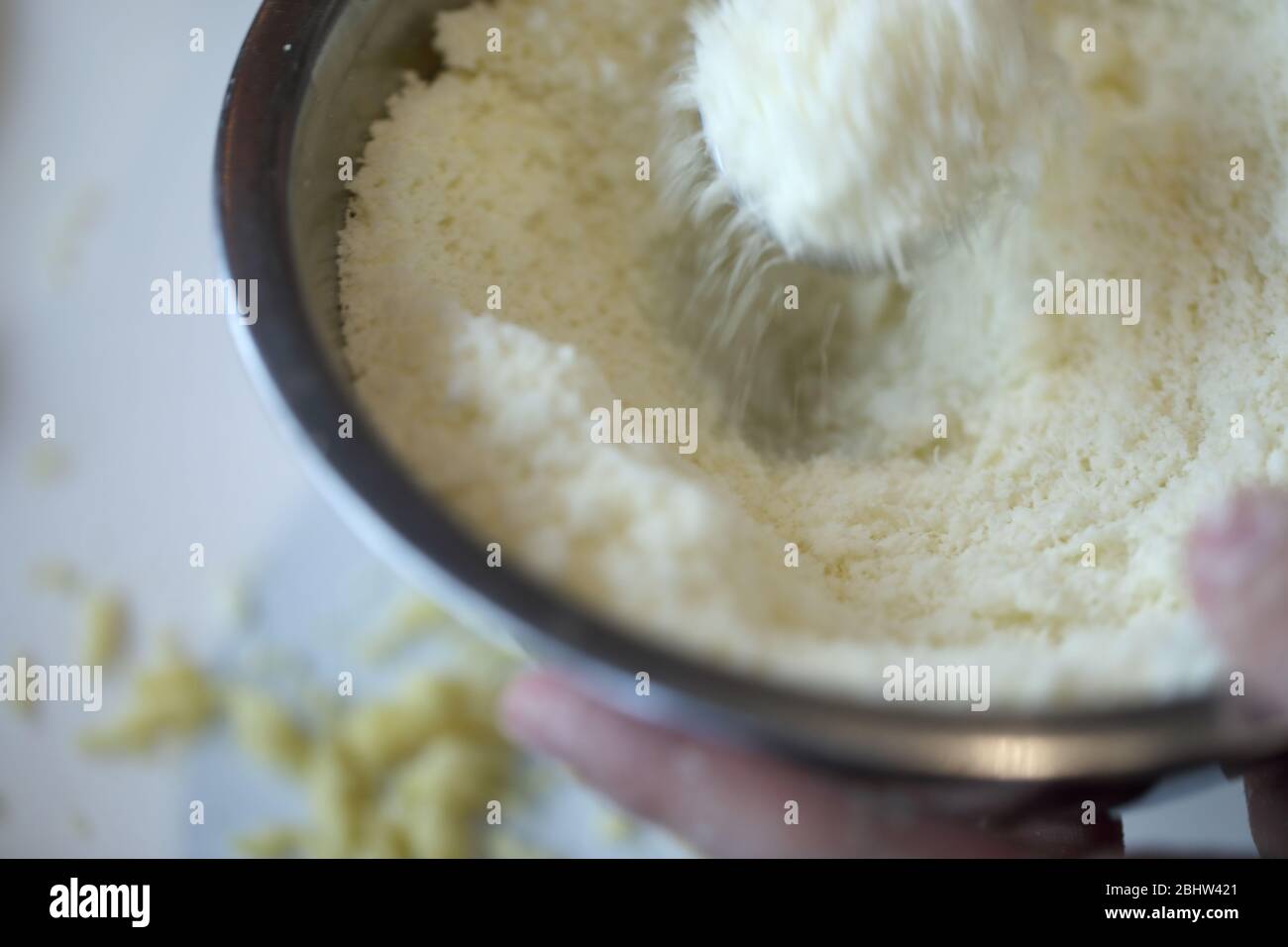 Pecorino cheese for Cacio e Pepe Stock Photo Alamy