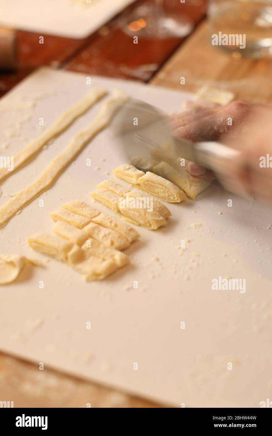Making handmade pasta in Rome Italy Stock Photo - Alamy