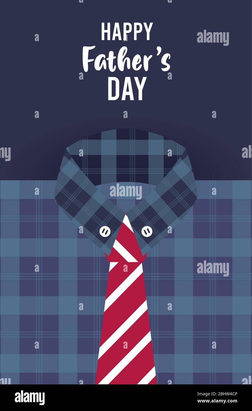 happy fathers day card with male shirt and necktie Stock Vector Image ...