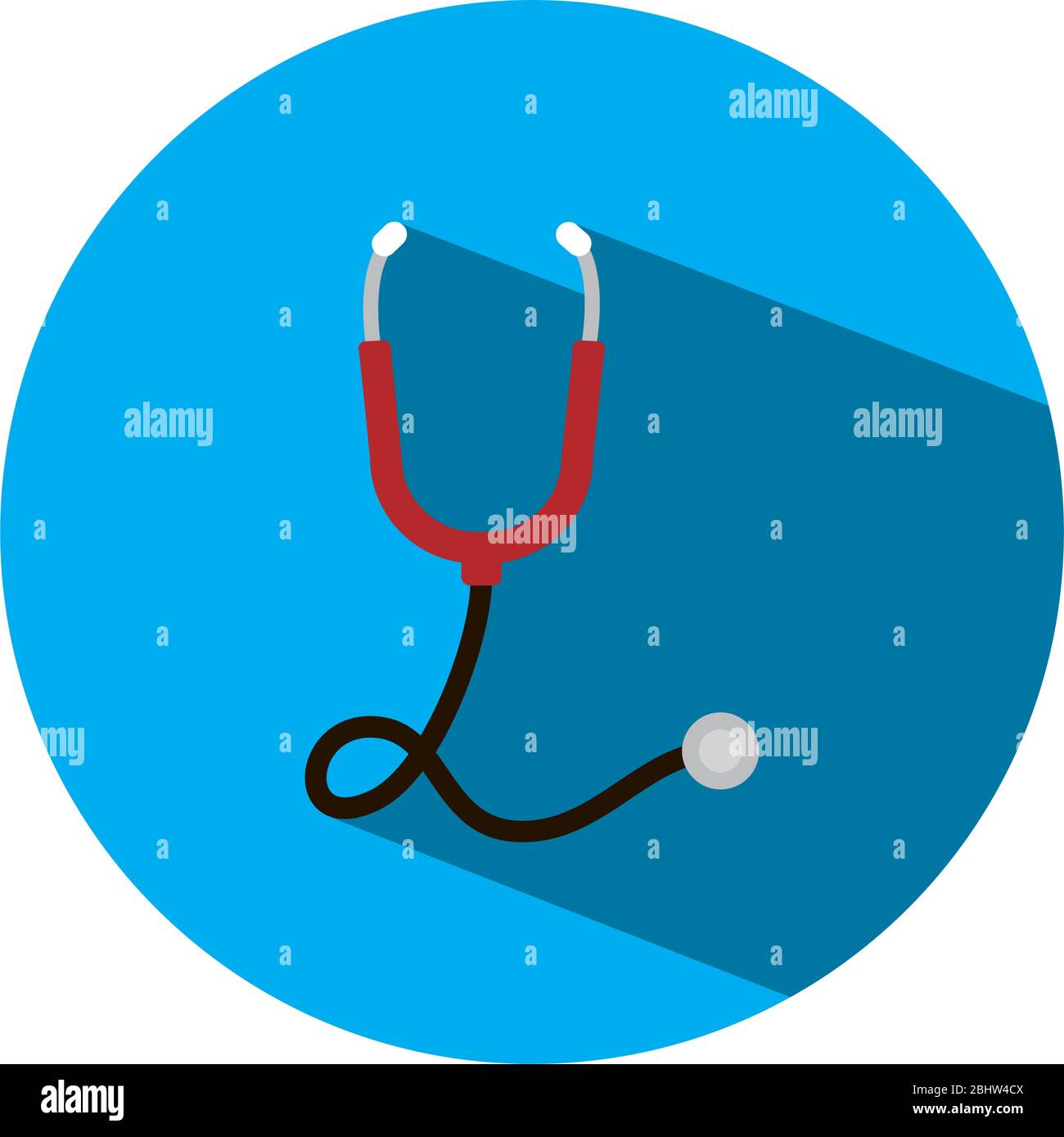 stethoscope emoji icon over white background, block style, vector