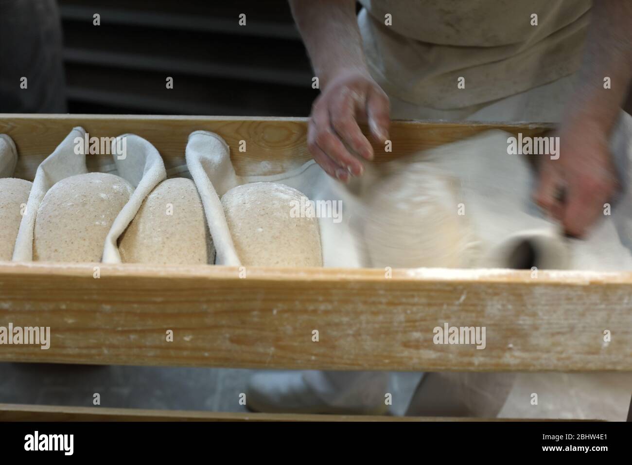 Making fresh bread in Italy Stock Photo