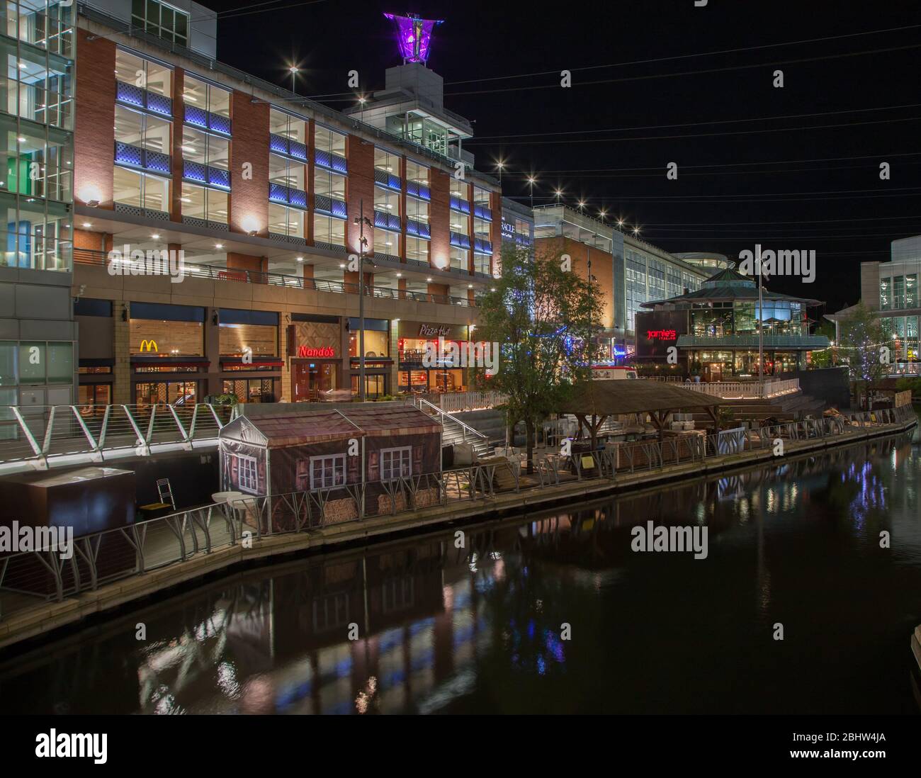 The Oracle in Reading Berkshire at Night Stock Photo