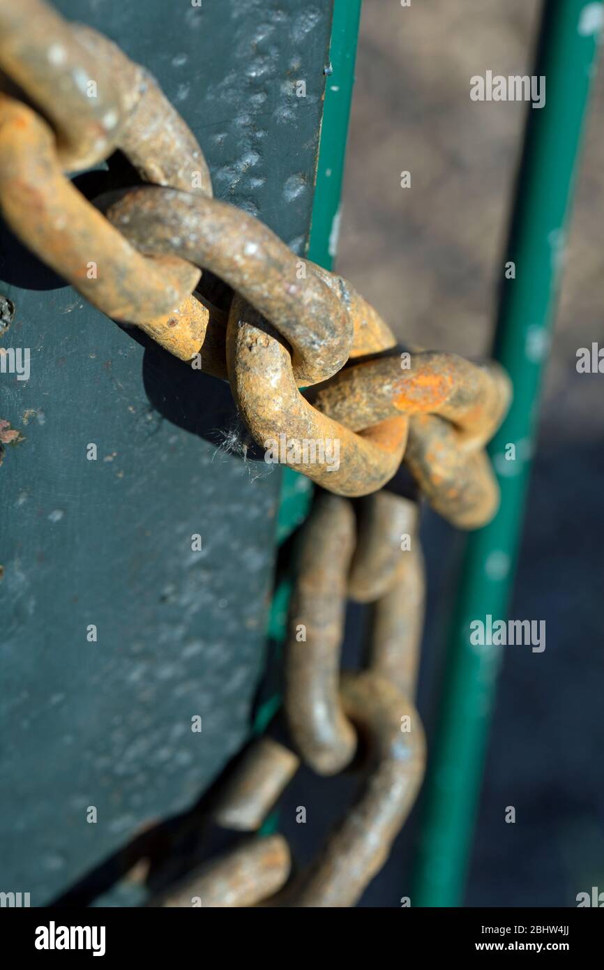 Secured to metal railings hi-res stock photography and images - Alamy