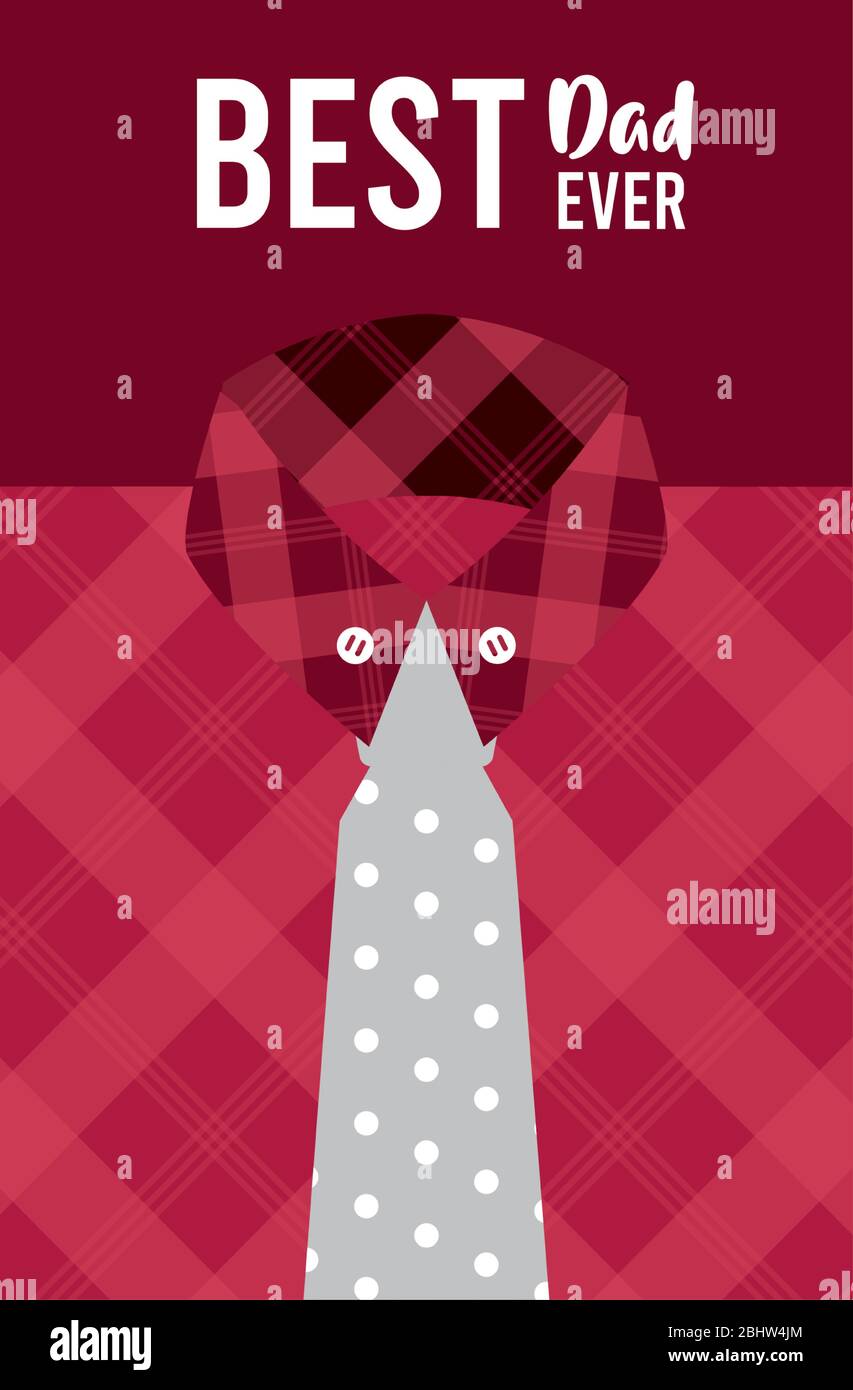 happy fathers day card with male shirt and necktie Stock Vector Image ...