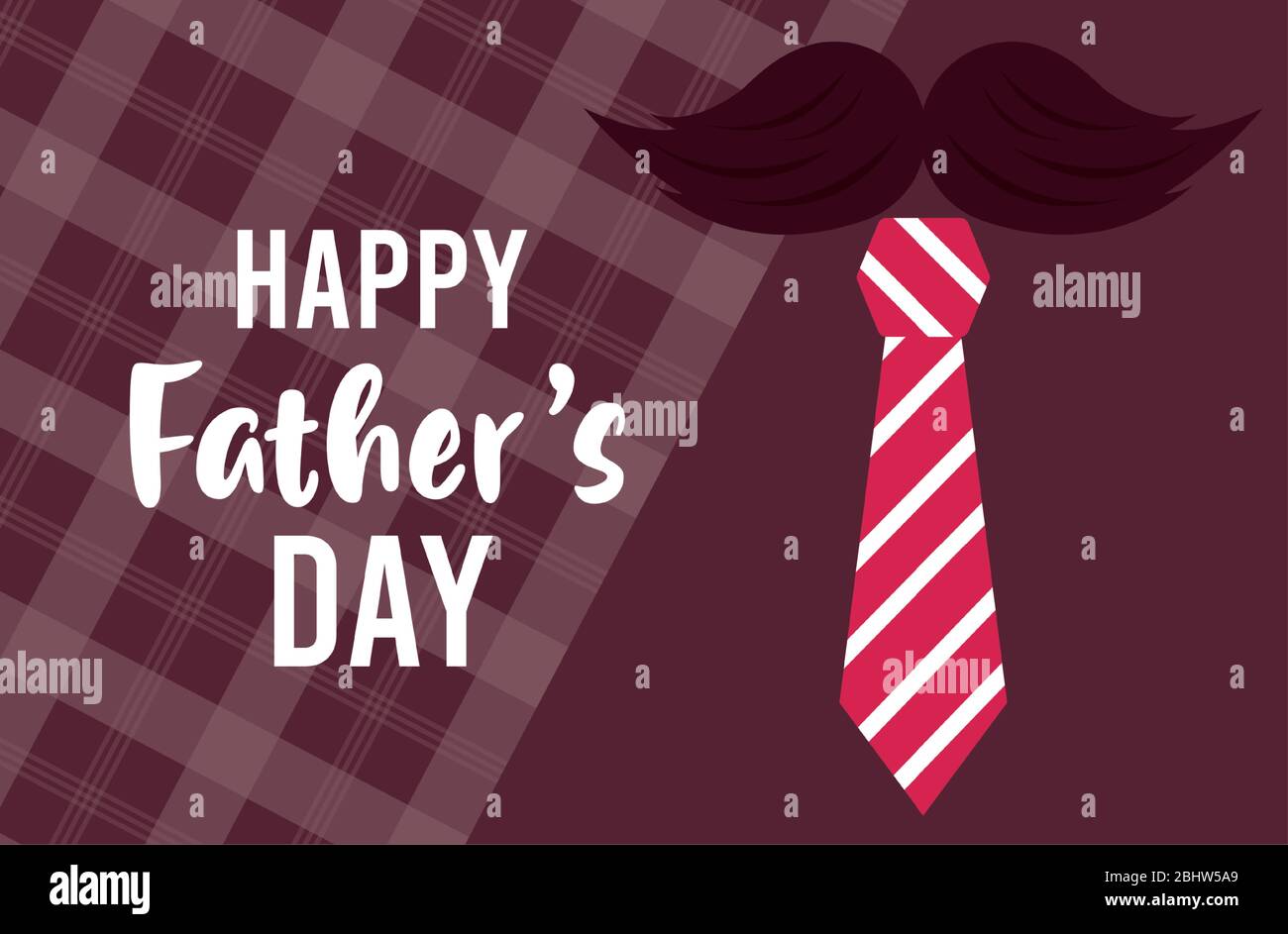 happy fathers day card with necktie and mustache Stock Vector Image ...