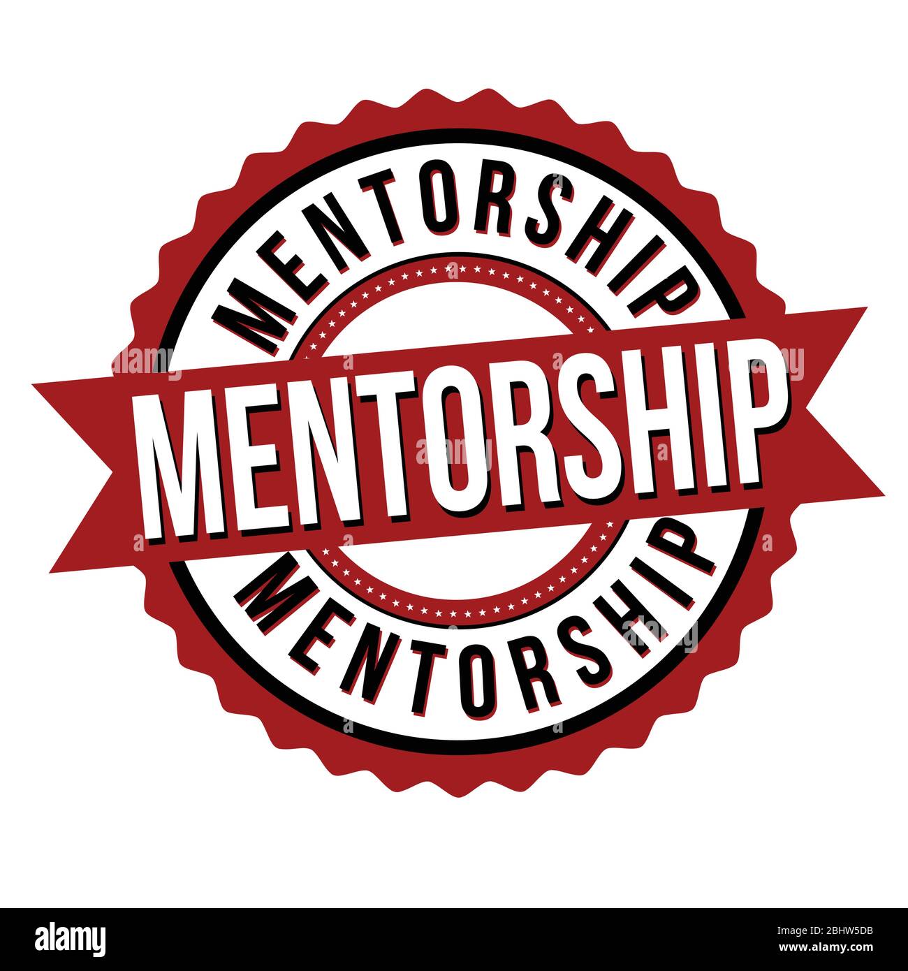 Mentorship label or sticker on white background, vector illustration Stock Vector