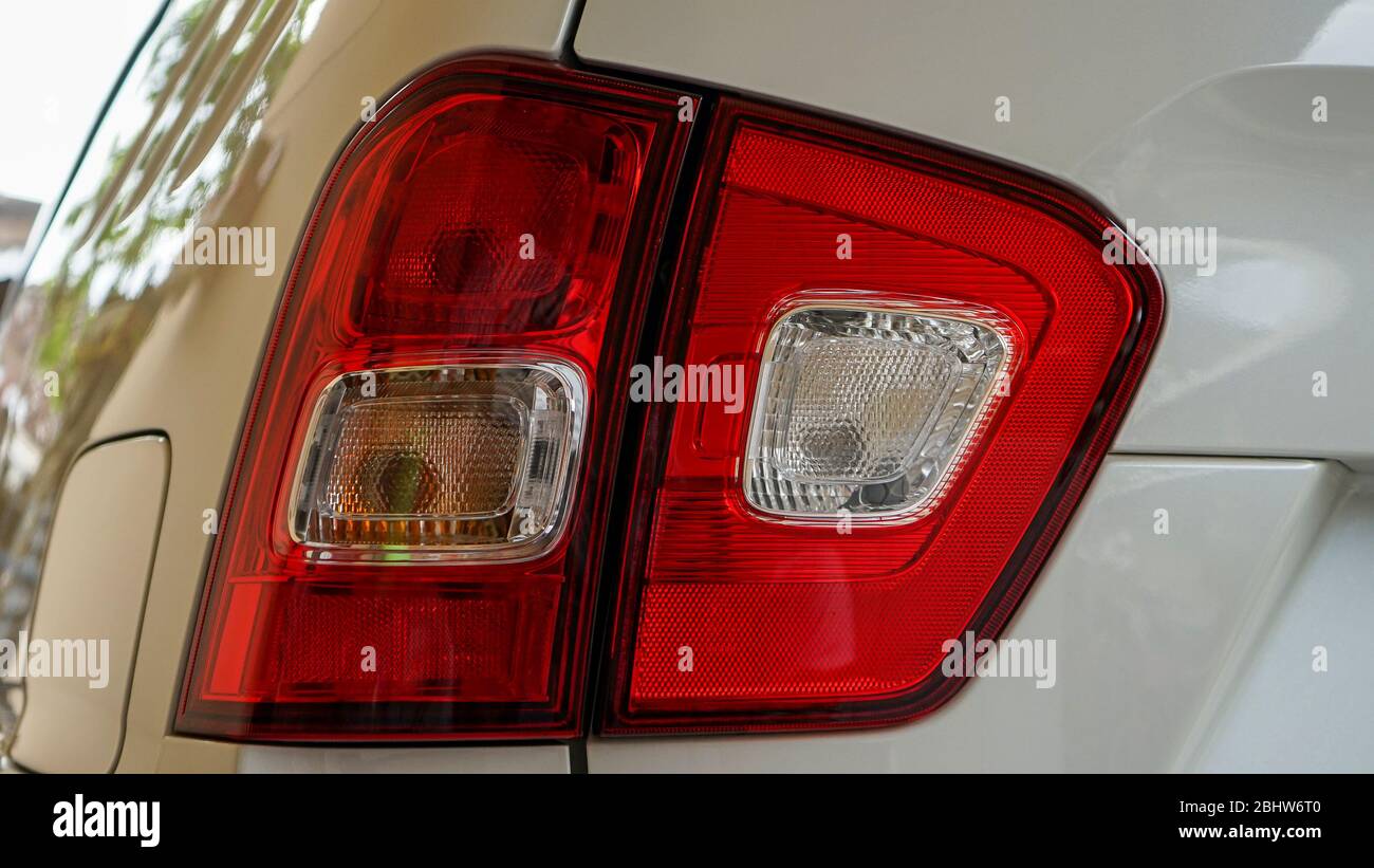 Car rear lights Stock Photo