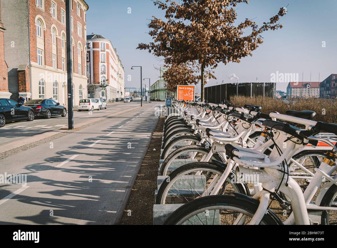 E-Bicycle Rental Station To copenhagen, denmark february 18, 2019.  Bycyklen. Electric rental bikes in Copenhagen. Rental bicycle pick up  station in Stock Photo - Alamy