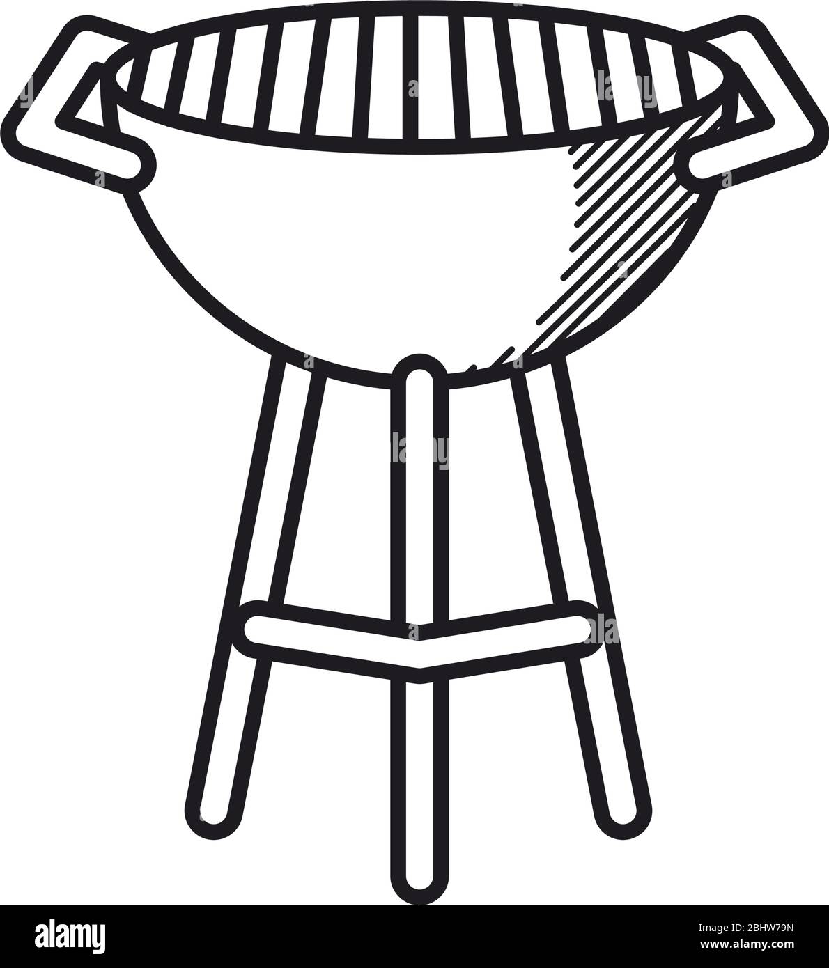 Happy fathers day concept, bbq grill icon over white background, line ...