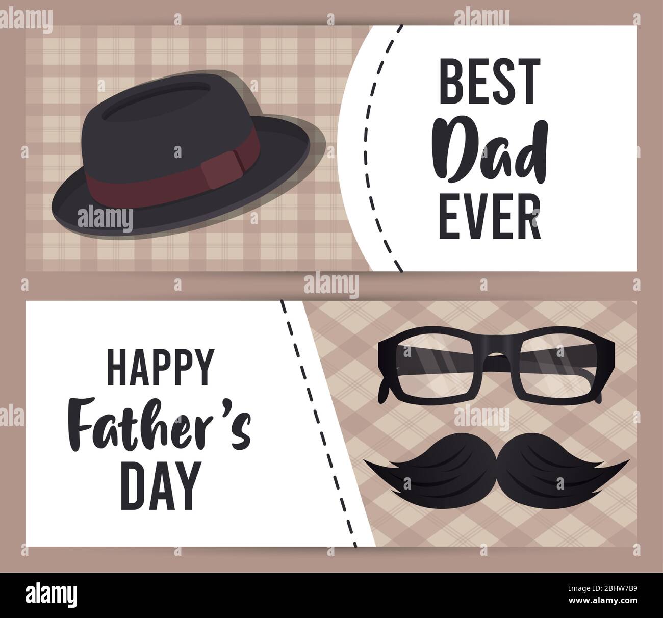 happy fathers day card with glasses and mustache Stock Vector Image ...
