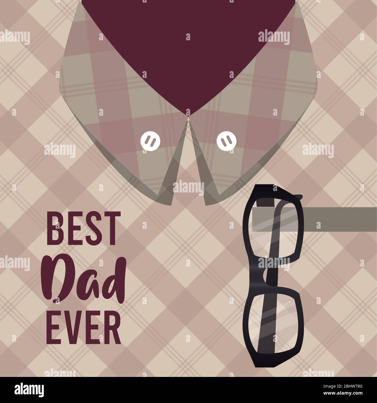 happy fathers day card with male shirt and eyeglasses Stock Vector ...