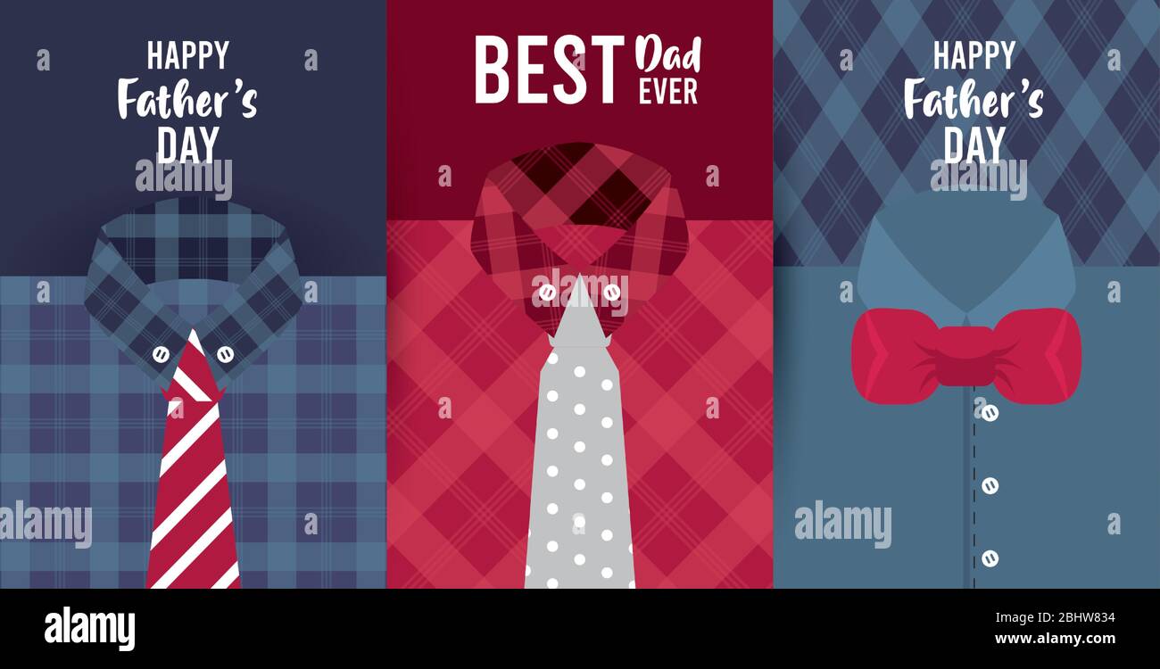 happy fathers day card with male shirts and neckties Stock Vector Image ...