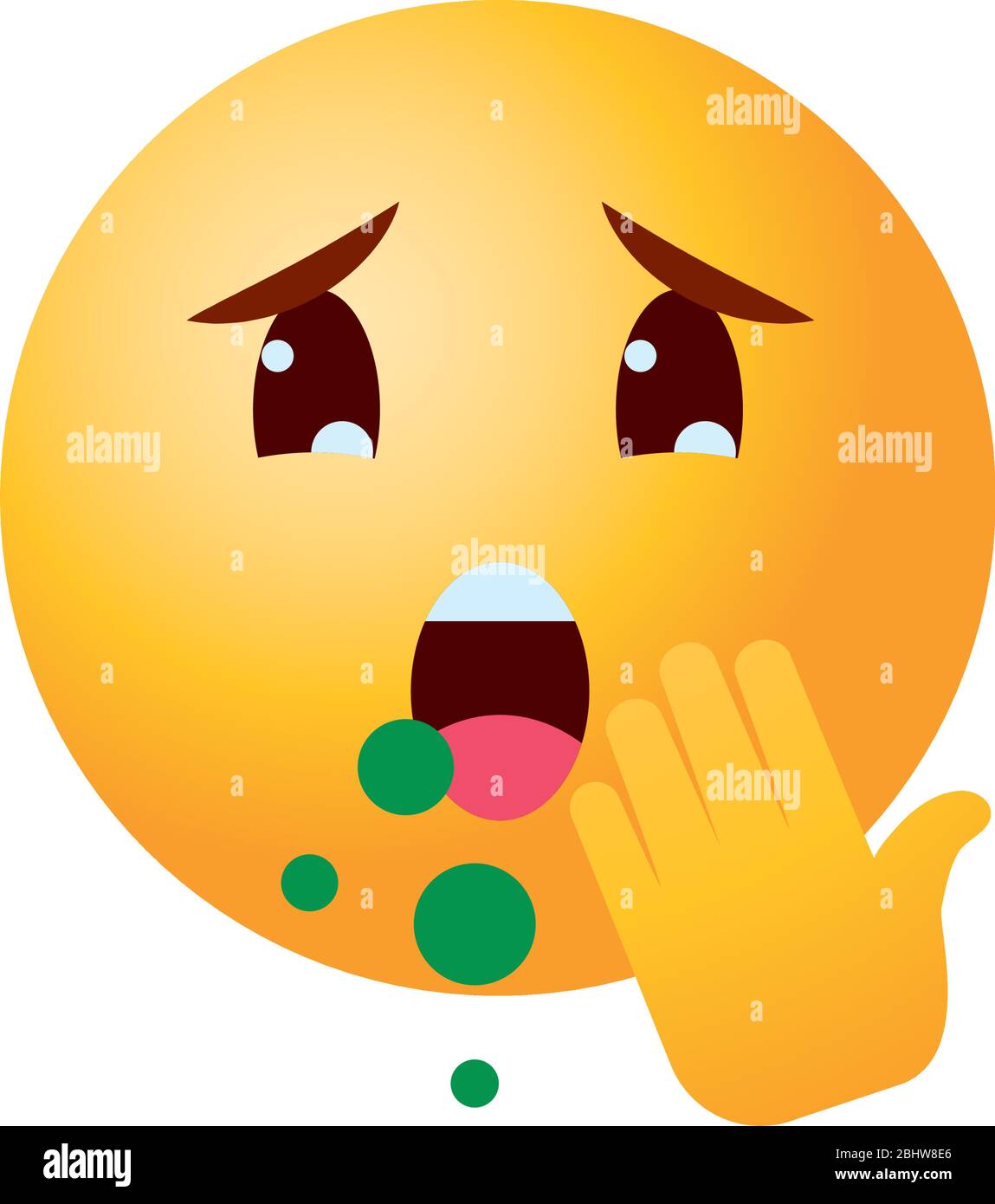 Emoji coronavirus concept, sick emoji coughing over white background, gradient style, vector