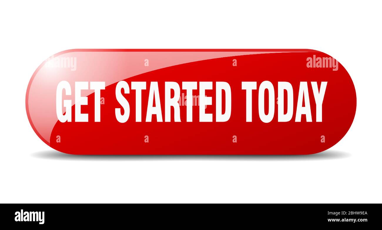 get started today button. get started today sign. key. push button. Stock Vector