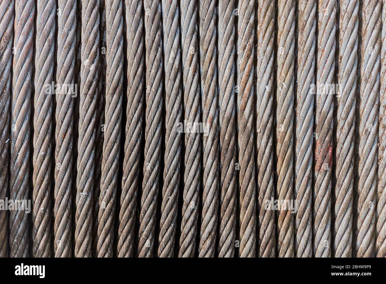 Steel cable roll on winch Stock Photo Alamy
