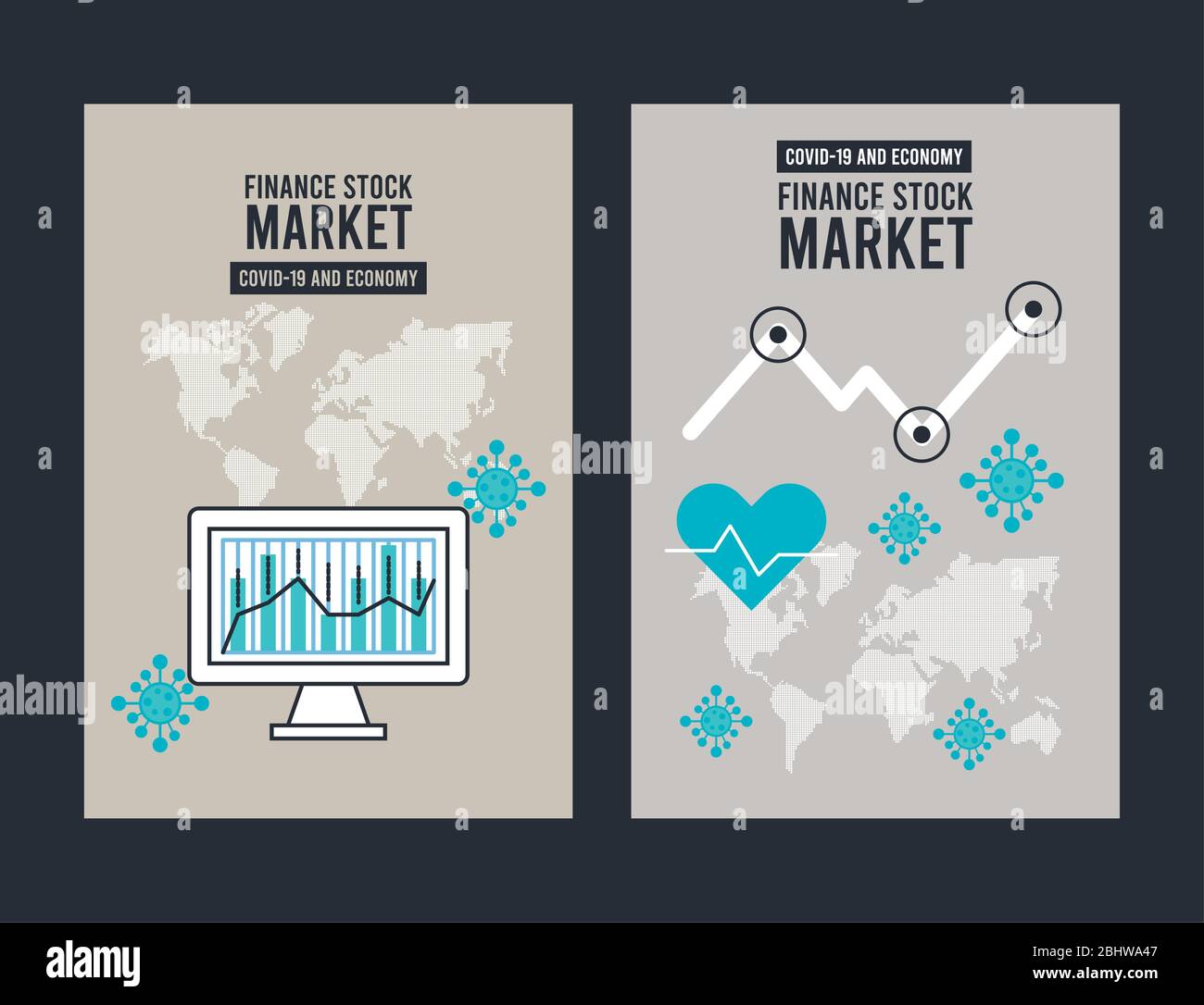 economic recession infographic with statistics Stock Vector