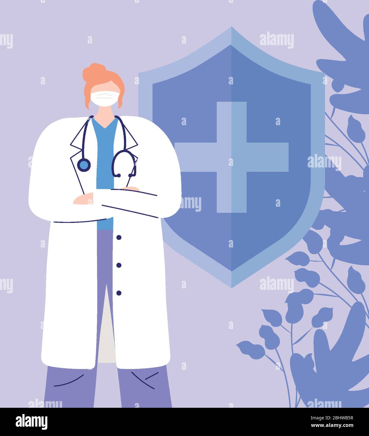 thanks, doctors, nurses, female physician character protection medical ...
