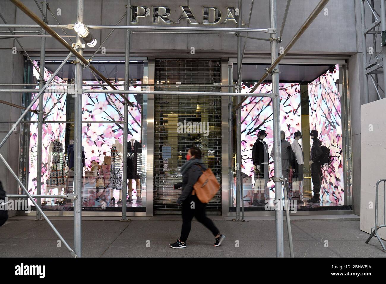 Luxury brand Prada flagship store along 5th Avenue remains closed during  the COVID-19 pandemic in New York, NY, April 27, 2020. (Anthony Behar/Sipa  USA Stock Photo - Alamy