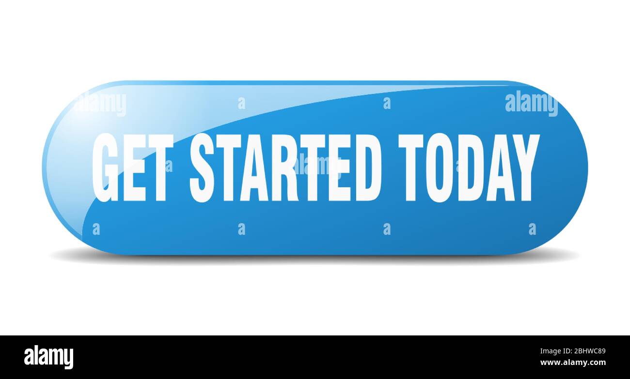 get started today button. get started today sign. key. push button. Stock Vector