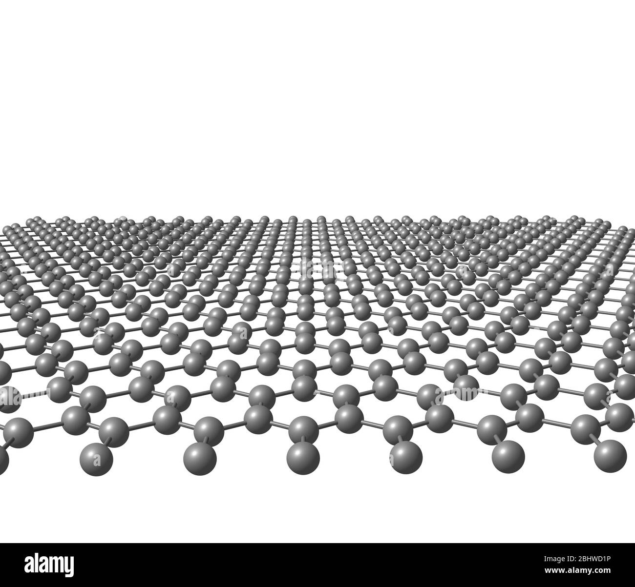 Graphene Sheet, planar layer of sp2bonded carbon, on white background