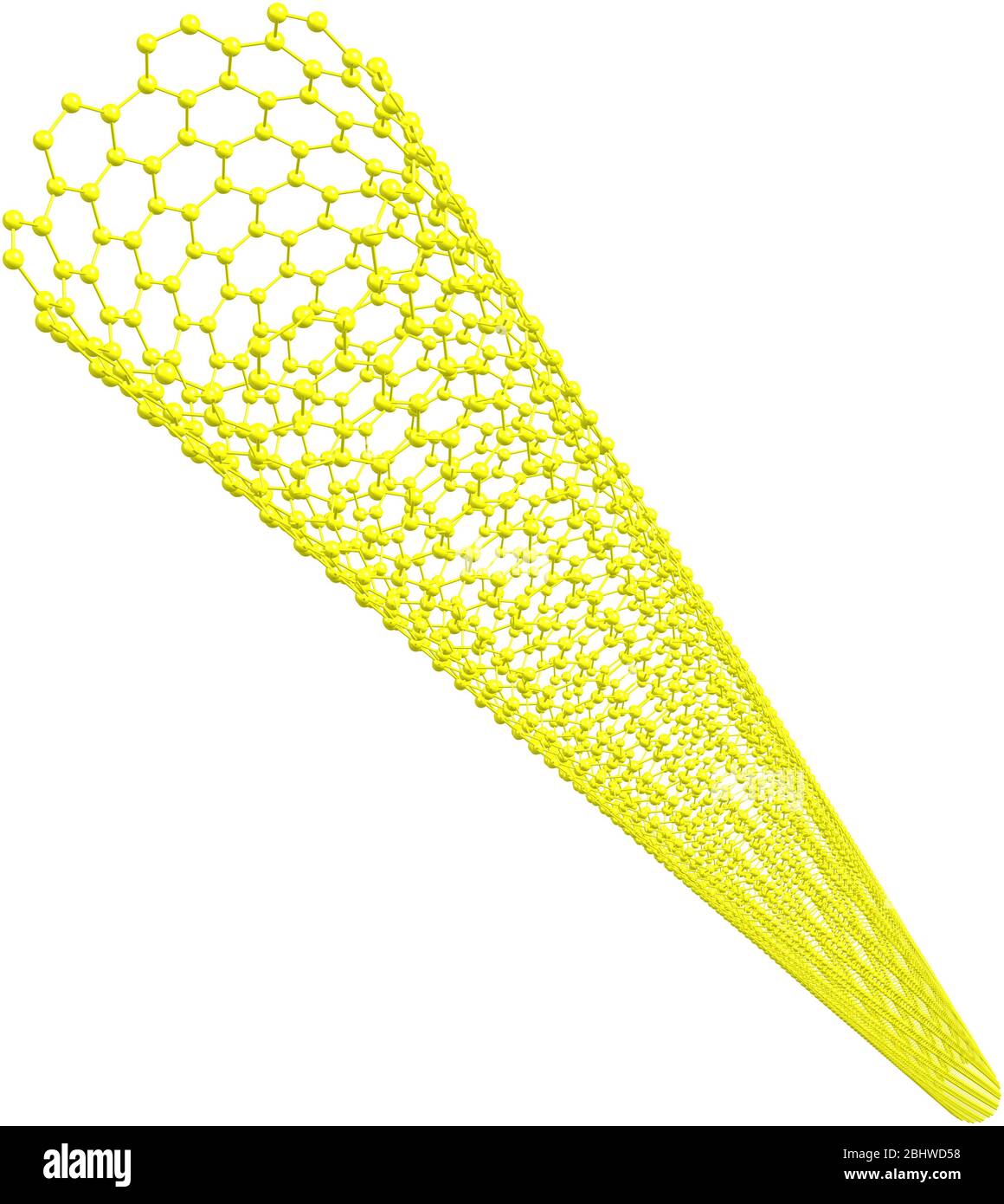 Isolated illustration of carbon nanotube on white background Stock ...